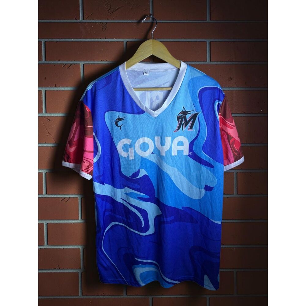 Miami Marlins GOYA Soccer Style Fan Jersey #10 Blue Pink Men's XL